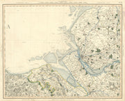 LIVERPOOL BAY. Merseyside, Dee Estuary & Wirral. Lancs Flintshire. CARY 1832 map