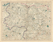 SOUTH YORKSHIRE DALES. Yorkshire West Riding, NE Lancashire. CARY 1832 old map