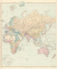 World on Mercator's Projection. East sheet. Europe Asia Africa STANFORD 1896 map