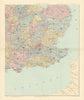 South east England. Counties & boroughs. Large 62x50cm. STANFORD 1896 old map