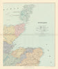 Scotland N.E. Orkney Cathiness Banff Elgin Aberdeen Sutherland STANFORD 1896 map