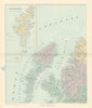 Scotland NW Shetland Western Isles Hebrides Skye Ross. 61x52cm STANFORD 1896 map