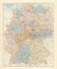 German Empire west. Germany w/ Alsace Lorraine. 65x52cm. STANFORD 1896 old map