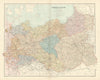German Empire (eastern part) and Poland. Large 66x52cm. STANFORD 1896 old map