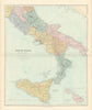 South Italy. Sicily Calabria Puglia Abruzzo Lazio Campania. STANFORD 1896 map