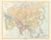 ASIA Japanese Formosa British India Siam Oman Abu Debi (Dhabi) STANFORD 1896 map
