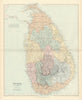 Ceylon. Sri Lanka. Provinces & railways. Large 66x53cm. STANFORD 1896 old map
