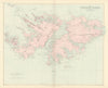 The Falkland Islands surveyed by Captain Robert Fitzroy. STANFORD 1896 old map