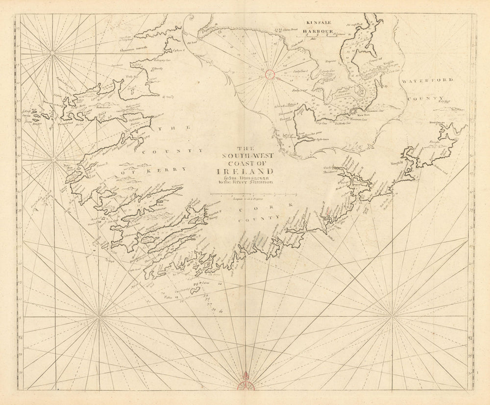 The South-West Coast of Ireland from Dungarvan to… Shannon MOUNT & PAGE 1758 map
