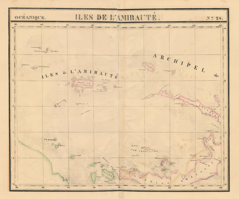 Océanique. Iles de l'Amirauté #24. Bismarck Archipelago. VANDERMAELEN 1827 map