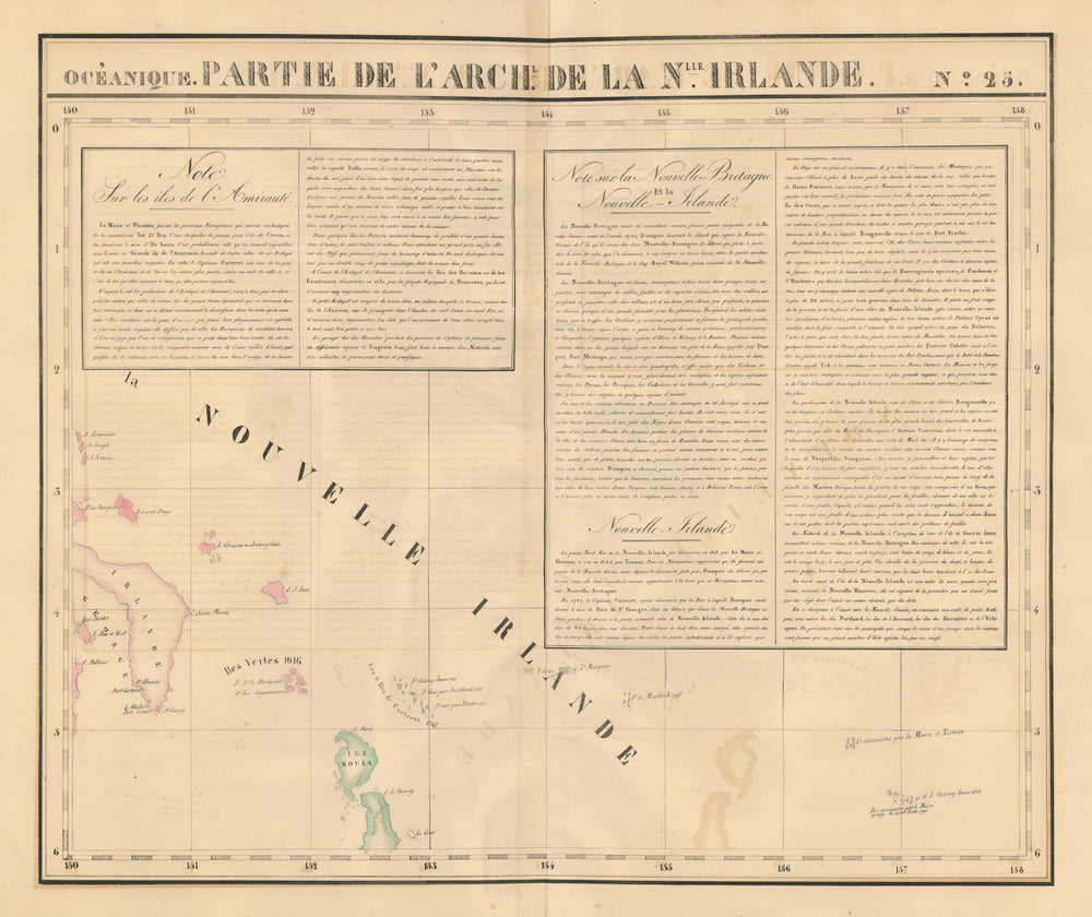 Océanique. Partie… de la Nouvelle Irlande #25. New Ireland VANDERMAELEN 1827 map