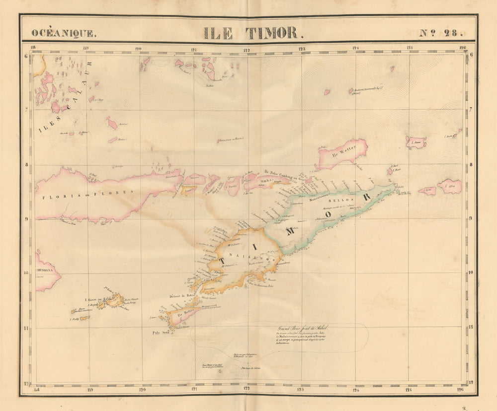 Océanique. Ile Timor #28. Flores. Lesser Sunda Islands. VANDERMAELEN 1827 map