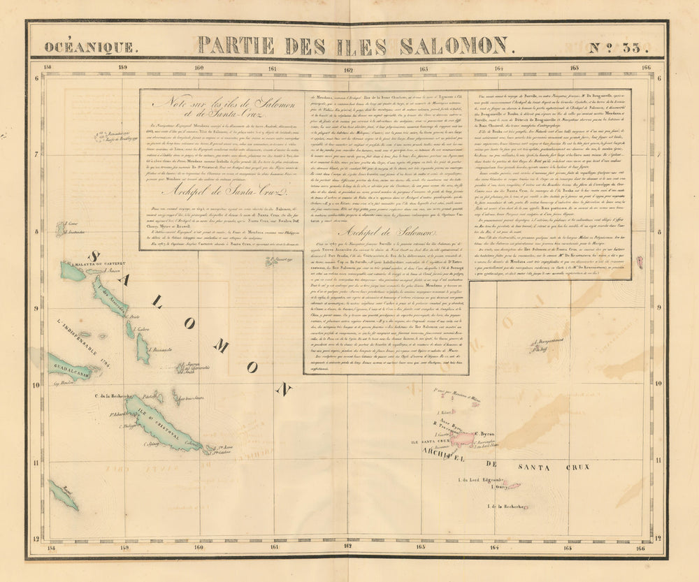 Océanique. Partie des Iles Salomon #33. Solomon Islands. VANDERMAELEN 1827 map