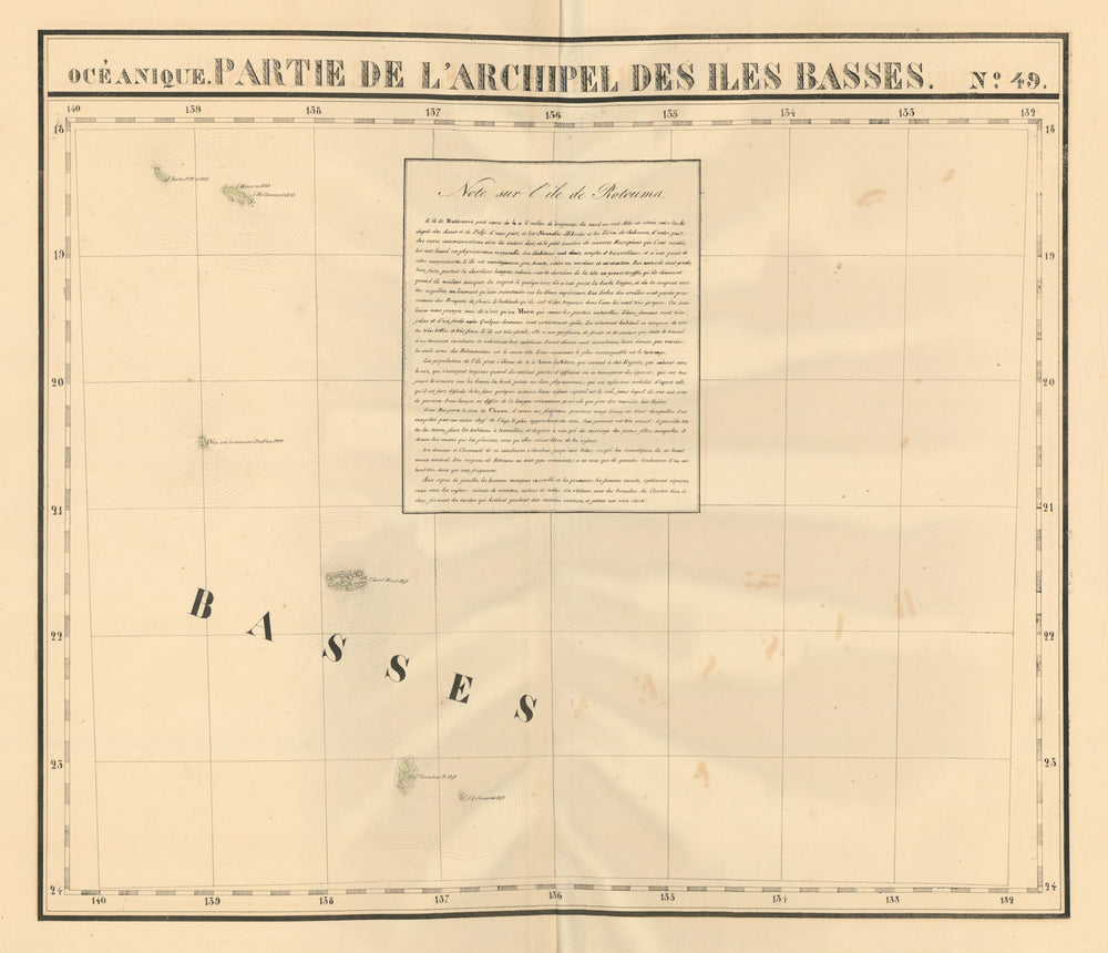 Océanique. Partie… des Iles Basses #49 Gambiers Polynesia. VANDERMAELEN 1827 map