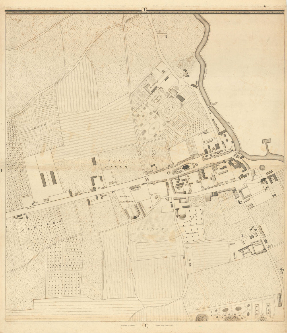 Horwood/Faden London I1 Bow Road Bow Bromley-by-Bow 1807 old antique map chart