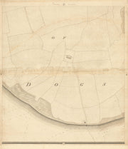 Horwood/Faden London I4 Isle of Dogs Mudchute Island Gardens 1807 old map