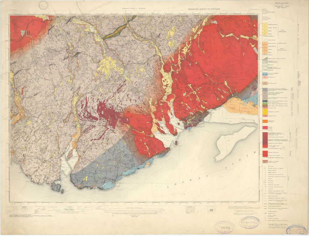 Kirkcudbright. Geological Survey of Scotland sheet 5. Castle Douglas 1927 map