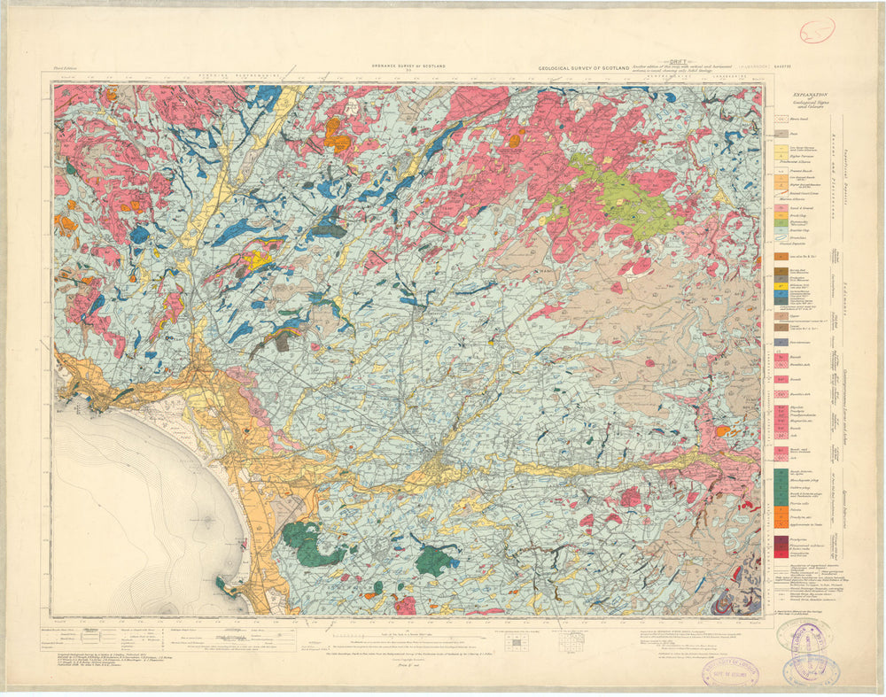Kilmarnock. Geological Survey of Scotland sheet 22. Ardrossan 1928 old map