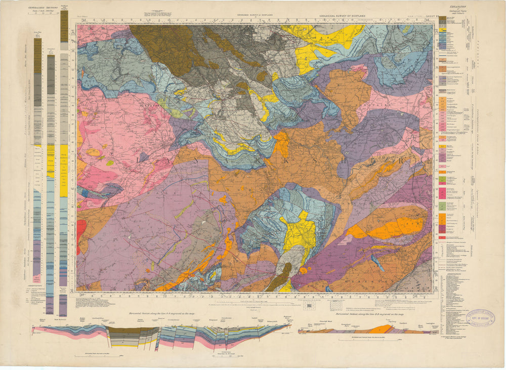 Hamilton. Geological Survey of Scotland sheet 23. Lanark 1951 old vintage map