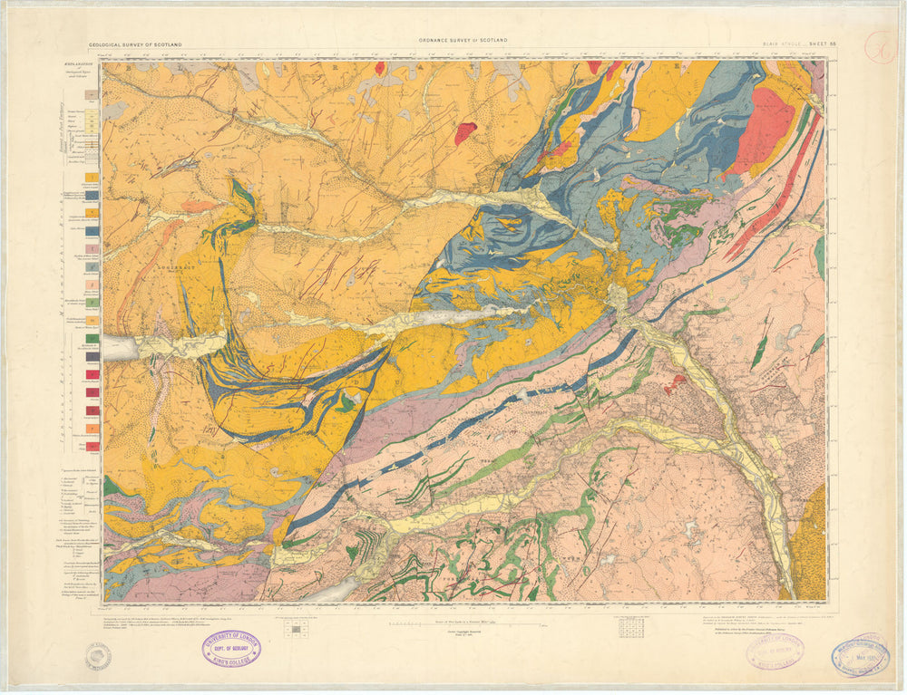 Blair Athole. Geological Survey of Scotland sheet 55. Weem 1926 old map