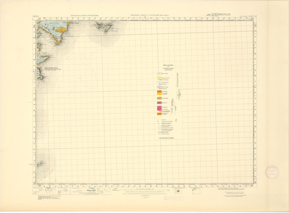 Copinsay. Geological Survey of Scotland sheet 118 Rose/Grim Ness Orkney 1955 map