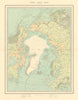 North Pole Polar Chart Arctic Highest latitude Nares. 50x60cm. JOHNSTON 1876 map