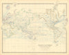 The World on Mercator's Projection. Steamer routes 50x60cm. JOHNSTON 1876 map