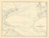 North Atlantic Ocean. Challenger expedition Telegraphs 50x60cm JOHNSTON 1876 map