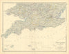 England & Wales (South) Scilly Islands English Channel 50x60cm JOHNSTON 1876 map