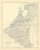 Belgium, Netherlands & Luxembourg. Benelux. Large 50x60cm. JOHNSTON 1876 map