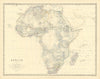 Africa pre Scramble. Nigritia Gando Sokoto Bornu. 50x60cm. JOHNSTON 1876 map