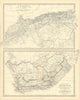 NW Africa Morocco Algeria South Africa Cape Colony 50x60cm JOHNSTON 1876 map