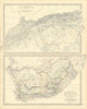 NW Africa Morocco Algeria South Africa Cape Colony 50x60cm JOHNSTON 1876 map