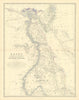 Egypt, Arabia Petraea & Lower Nubia. Nile valley. 50x60cm. JOHNSTON 1876 map