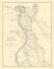 Egypt, Arabia Petraea & Lower Nubia. Nile valley. 50x60cm. JOHNSTON 1876 map