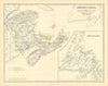 Dominion of Canada (East). Maritimes. Newfoundland. 50x60cm. JOHNSTON 1876 map