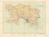 Ordnance Survey map of Jersey, Channel Islands 58x76cm 1914 old antique