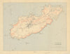 Ordnance Survey map of the Island of Alderney, Channel Islands 61x67cm 1911