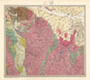Lower Silesia Geological map #9 Glatz / Kłodzko Poland 55x62cm CARNALL 1860