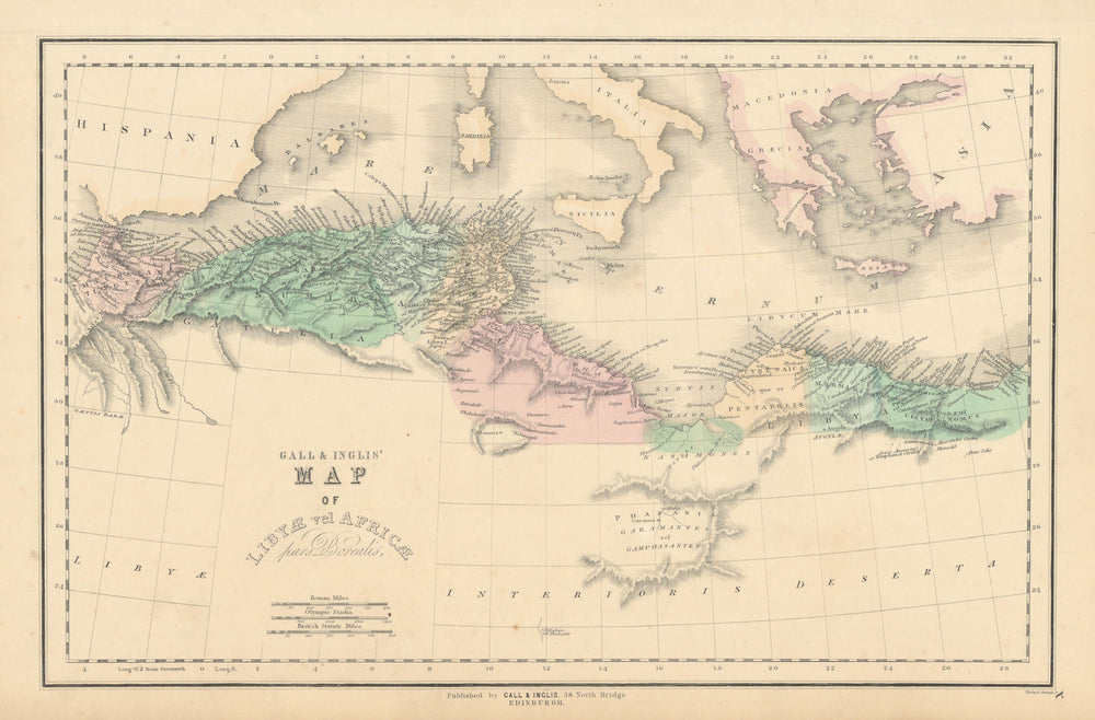 Gall & Inglis' Map of Libyae vel Africae pars Borealis. North Africa 1850