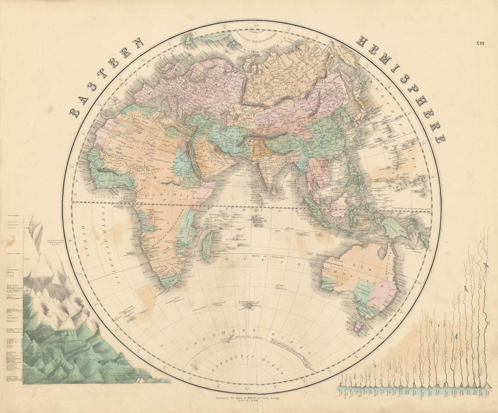 Eastern Hemisphere. New Holland. Leeuwin's Land. Australia Felix. GALL 1850 map