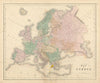 Gall & Inglis' Map of Europe. Railways. Swisserland 1850 old antique chart