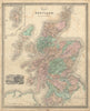 Gall & Inglis' Map of Scotland with the Railways. Counties 1850 old