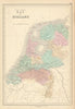 Gall & Inglis' Map of Holland. Netherlands. Railways 1850 old antique