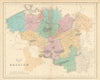 Gall & Inglis' Map of Belgium. Provinces. Railways 1850 old antique chart