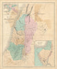 Gall & Inglis' Map of Palestine. Israelites journey. Lebanon Jordan Levant 1850