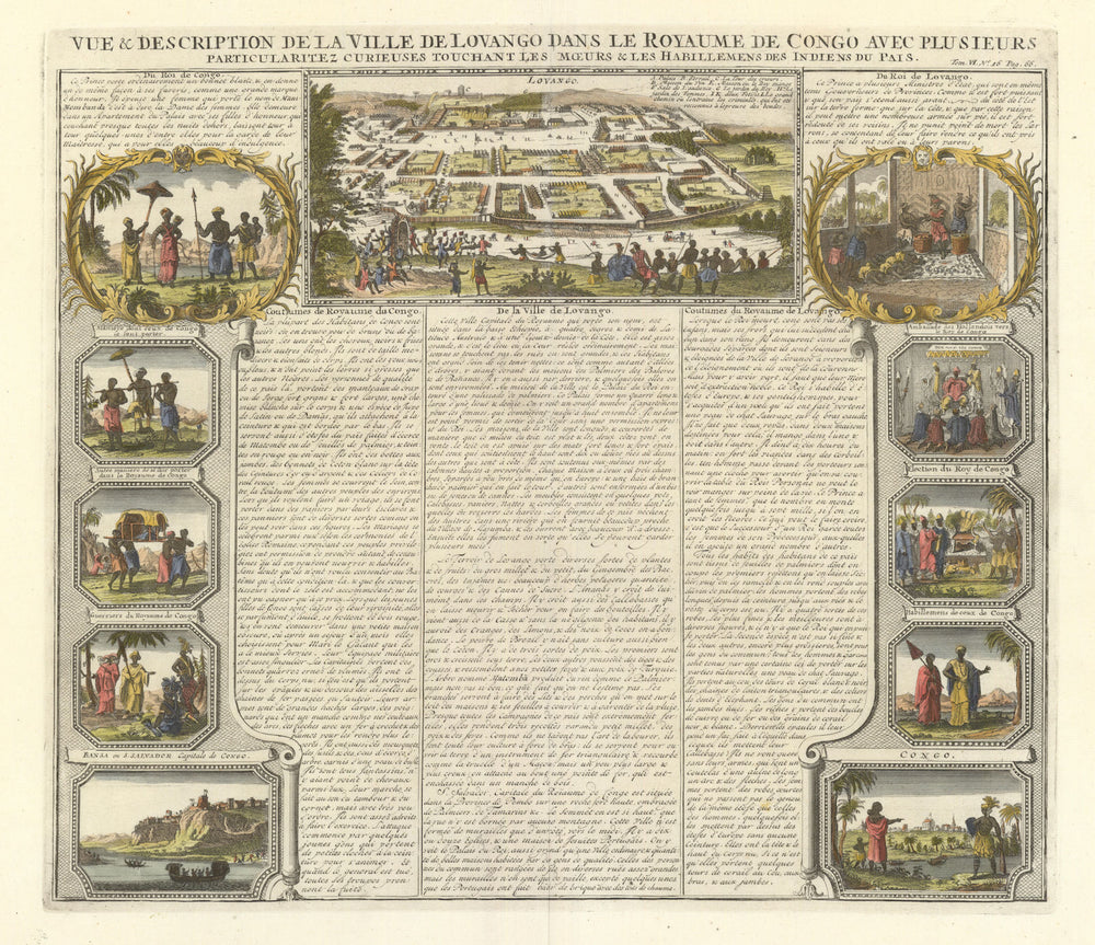La Ville de Lovango dans la Royaume de Congo. Kongo & Loango. CHATELAIN 1719