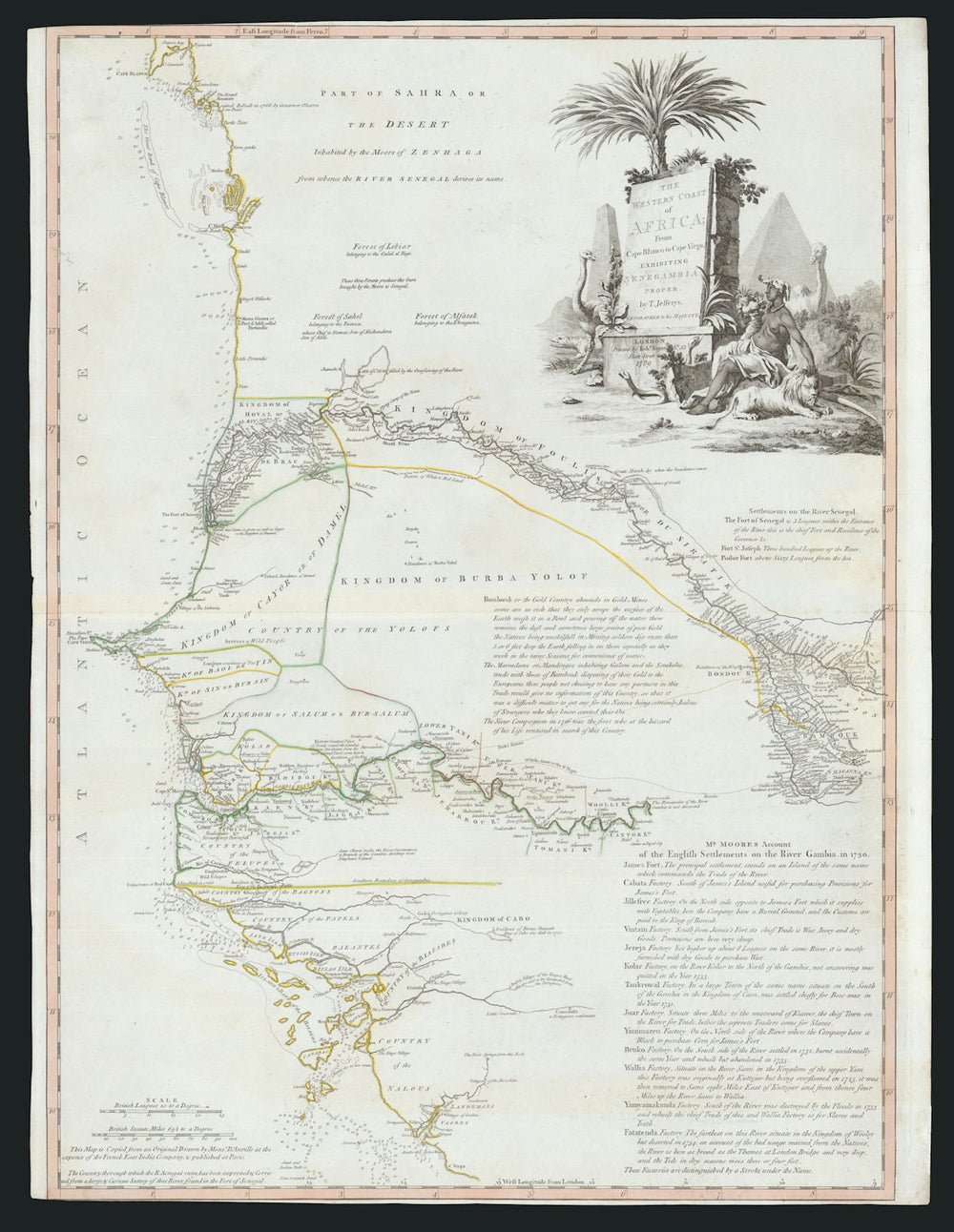Western Coast of Africa from Cape Blanco to Cape Verde… JEFFERYS/SAYER 1789 map