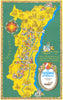 Le Vignoble d'Alsace. Alsace wine region map by Willy Fischer 1950 old