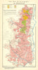 BURGUNDY BOURGOGNE WINE MAP Beaujolais appellations.Fleurie Brouilly LARMAT 1953
